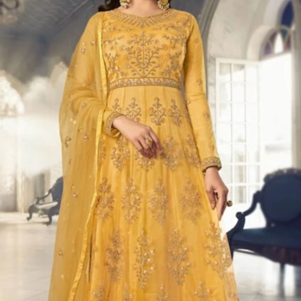 Anarkali dress and dupatta scarf